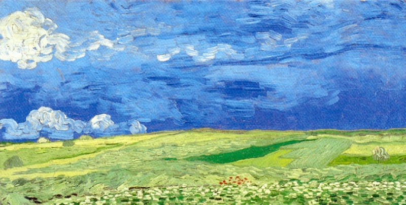 Vincent van Gogh, Wheat Field Under Cloudy Sky, Oil on canvas, 1890
