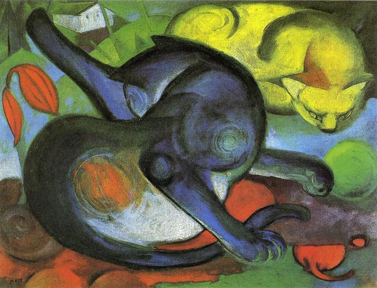 Franz Marc, Two Cats, 1912